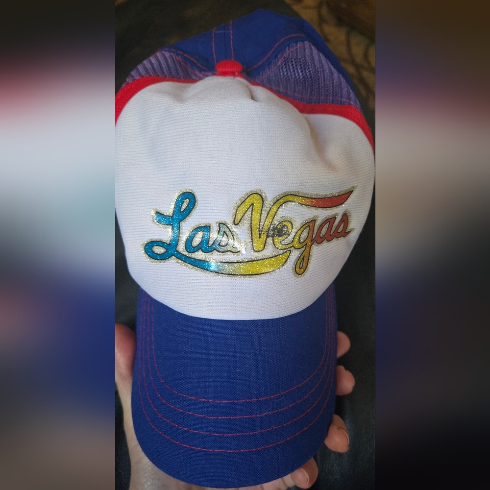 Las Vegas Blue and White 70's Vintage Collectible Snap Back Ball Cap - Picture 2 of 6